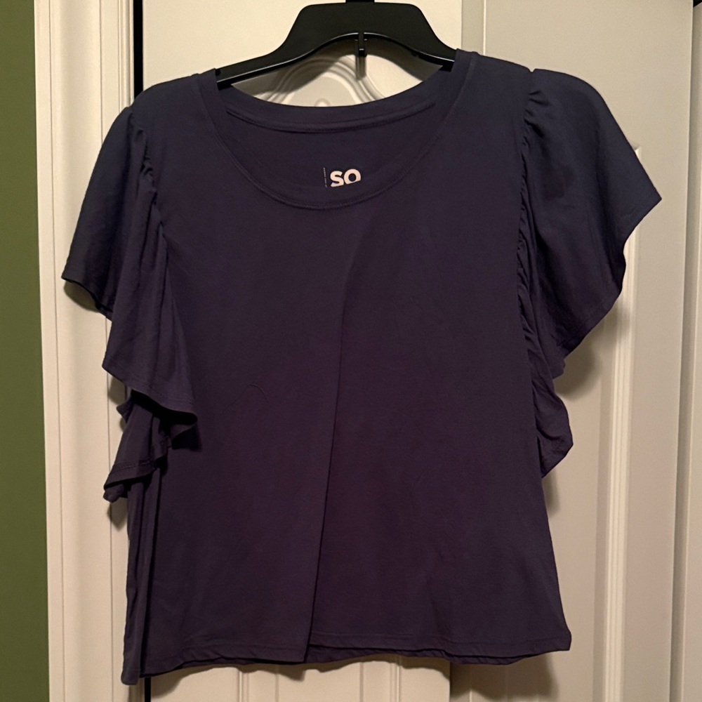 SO Women's Dark Blue Short Sleeve Top